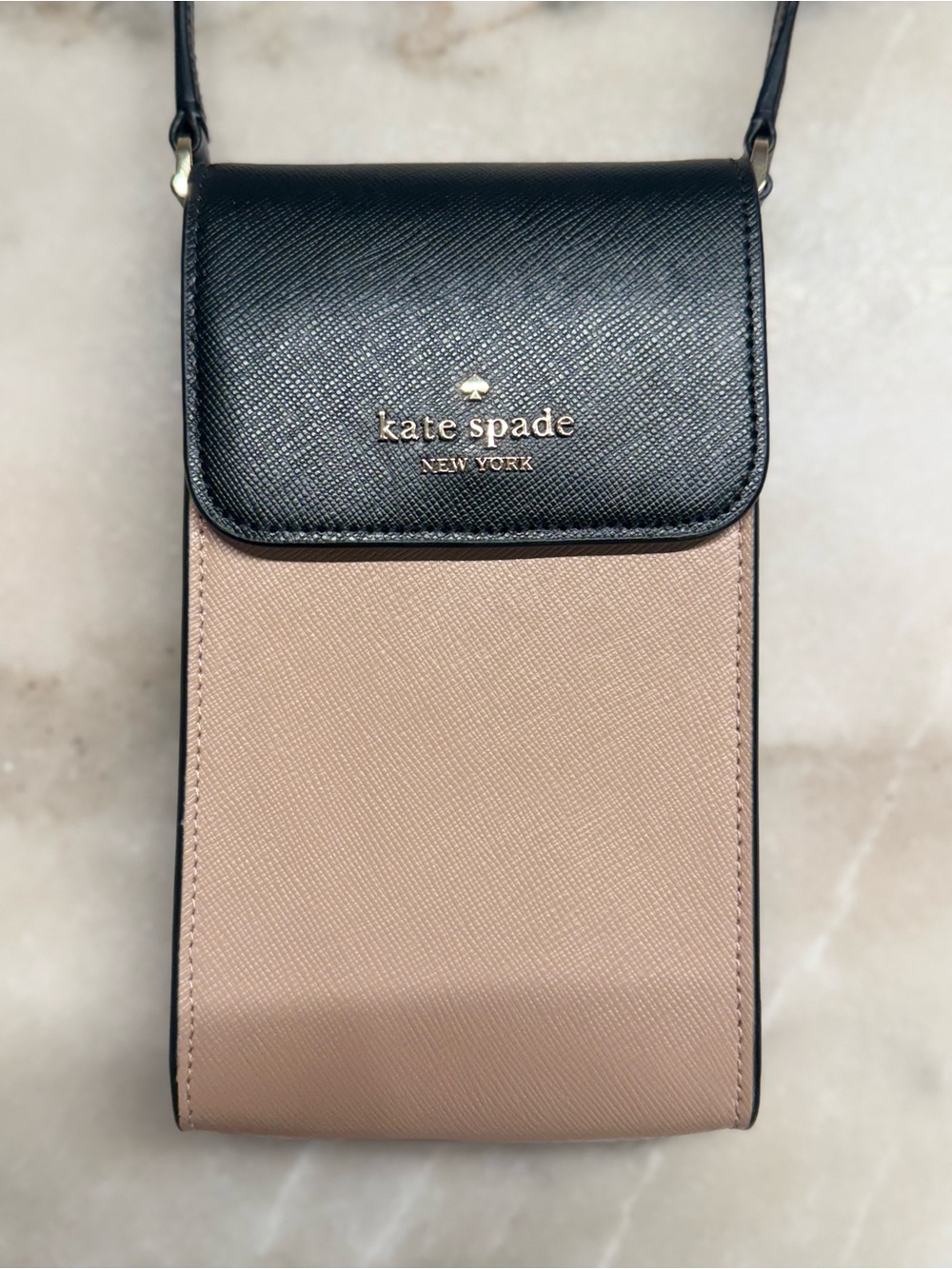 kate Spade Black & Tan Crossbody Phone Wallet